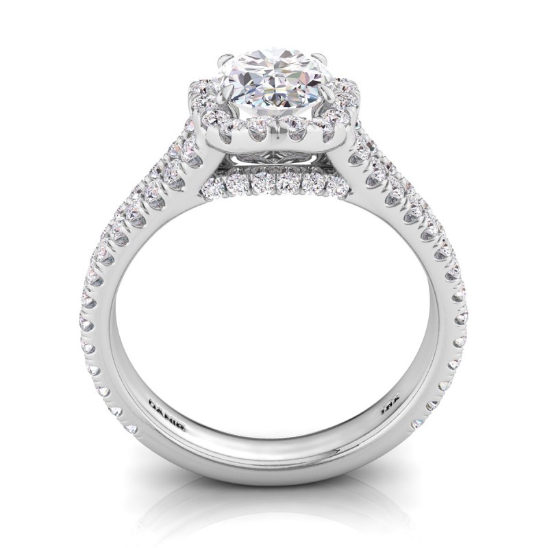 18K ROSE Gold <br> Florentina Diamond Engagement Ring White Gold Oval