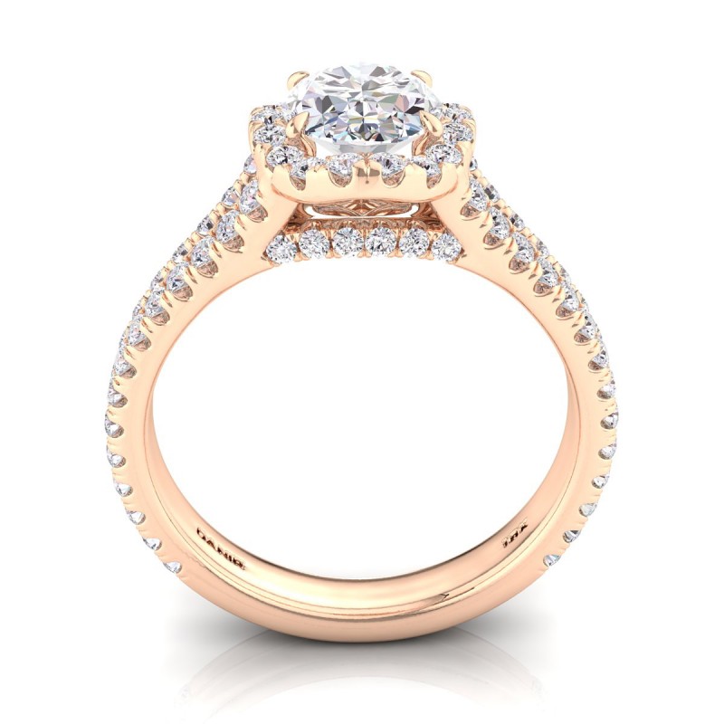 18K ROSE Gold <br> Florentina Diamond Engagement Ring Rose Gold Oval