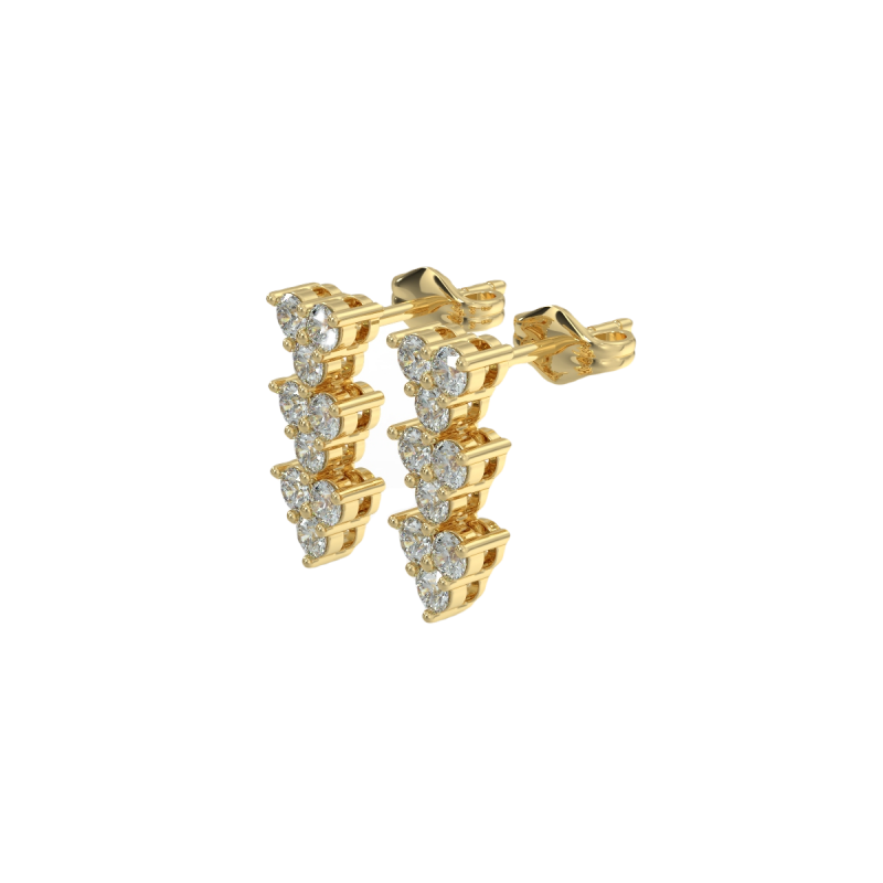 18K Yellow Gold Forentina Diamond Earrings 