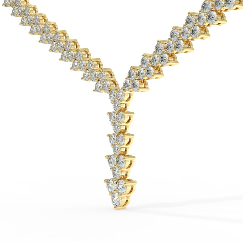 18K Forentina Illusion Diamond Yellow Gold Necklace