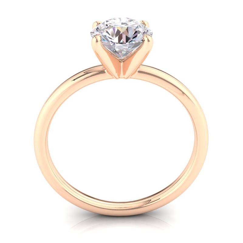 18K ROSE Gold <br> Solitaire Four Prong Engagement Ring Rose Gold Round 