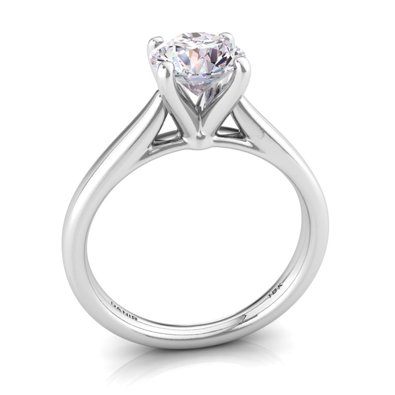 18K White Gold <br> Gianna Diamond Engagement Ring Round White Gold 
