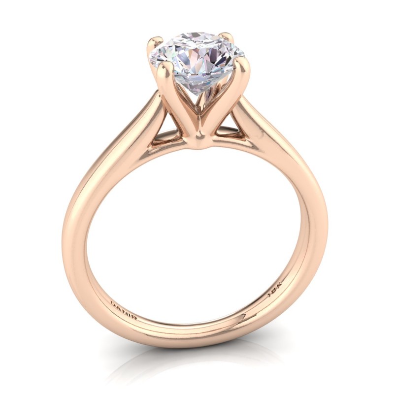 18K ROSE Gold <br> Gianna Diamond Engagement Ring Round Rose Gold 