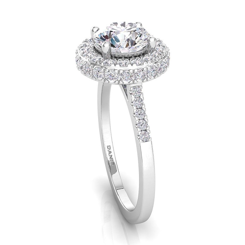 18K White Gold <br> Helena Diamond Engagement Ring Round White Gold 