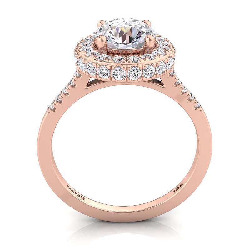 18K ROSE Gold <br> Helena Diamond Engagement Ring Round Rose Gold 