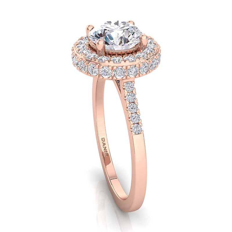 Helena Diamond Engagement Ring Round Rose Gold 