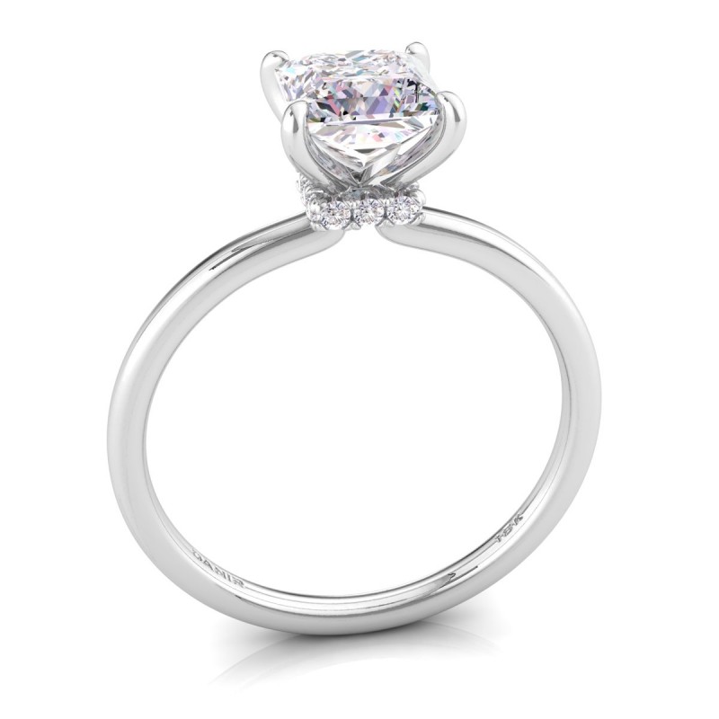 Hidden Halo Princess Diamond Engagement Ring Platinum