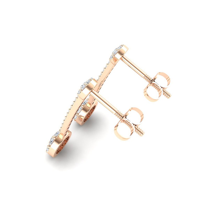 18K Rose Gold Illusion Drop Diamond Earrings
