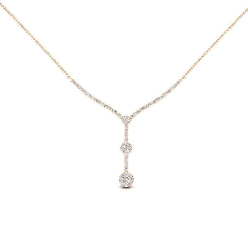 18K Illusion Diamond Rose Gold Necklace