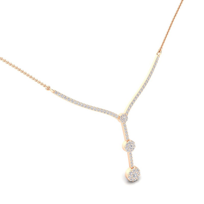 18K Illusion Diamond Rose Gold Necklace