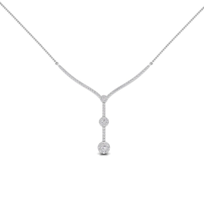 18K Illusion Diamond White Gold Necklace