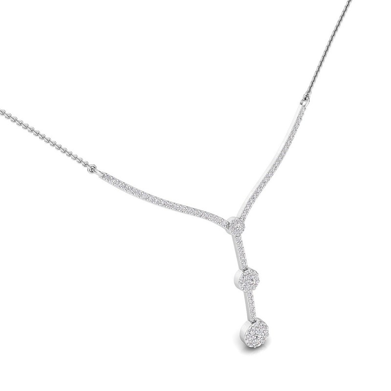 18K Illusion Diamond White Gold Necklace