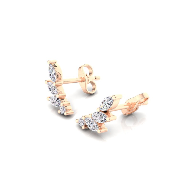 18K Rose Gold Ivory Diamond Earrings