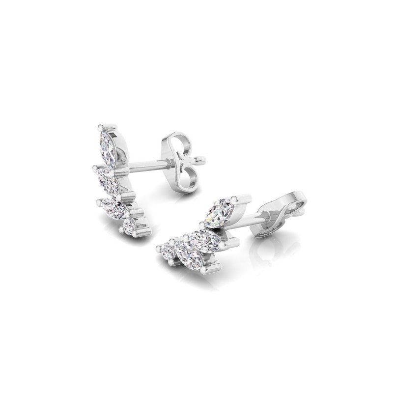 18K White Gold Ivory Diamond Earrings