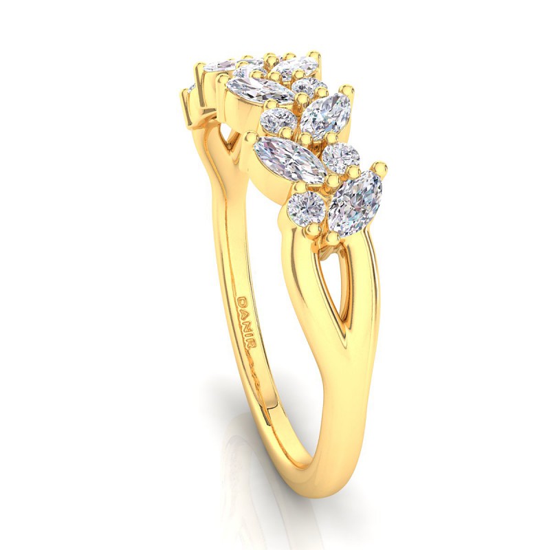 18K Yellow Gold Jardin Diamond Ring