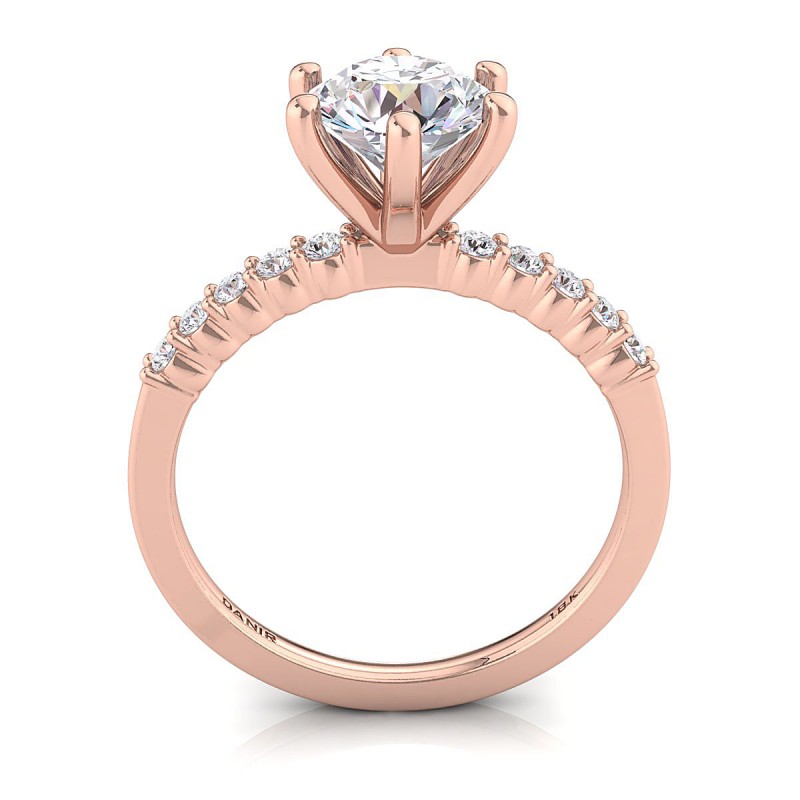 Jolene Six-Prong Diamond Engagement Ring Rose Gold 