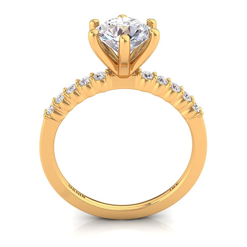 Jolene Six-Prong Diamond Engagement Ring Yellow Gold 