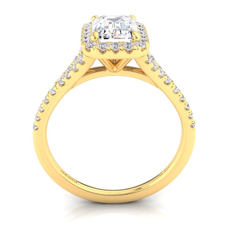 18K Yellow Gold <br> Joy Diamond Engagement Ring Emerald Yellow Gold 