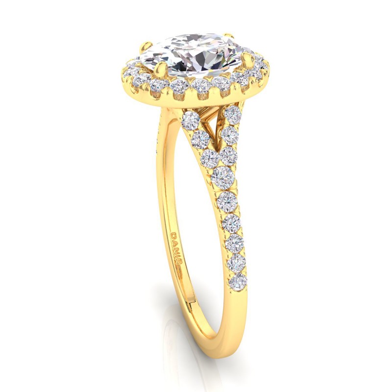 Joy Diamond Engagement Ring Oval Yellow Gold 