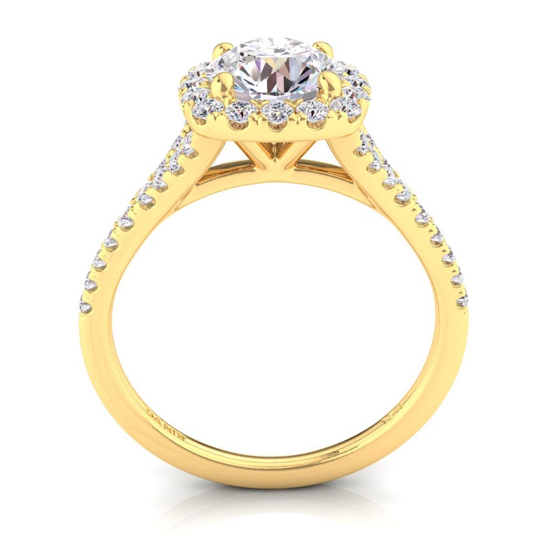 18K Yellow Gold <br> Joy Diamond Engagement Ring Round Yellow Gold 