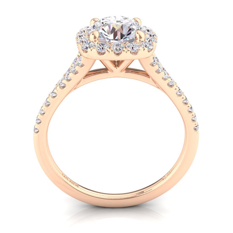18K ROSE Gold <br> Joy Diamond Engagement Ring Round Rose Gold 