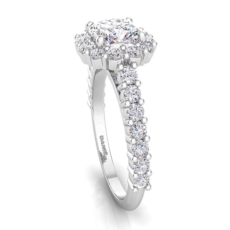 18K White Gold <br> Lola Diamond Engagement Ring Cushion White Gold 