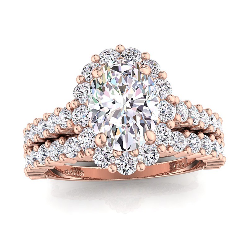 18K Rose Gold Lola Shared Prong Diamond Ring