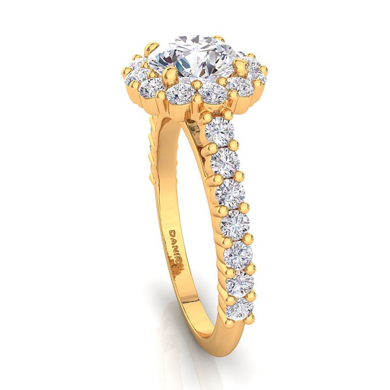 Lola Diamond Engagement Ring Round Yellow Gold 