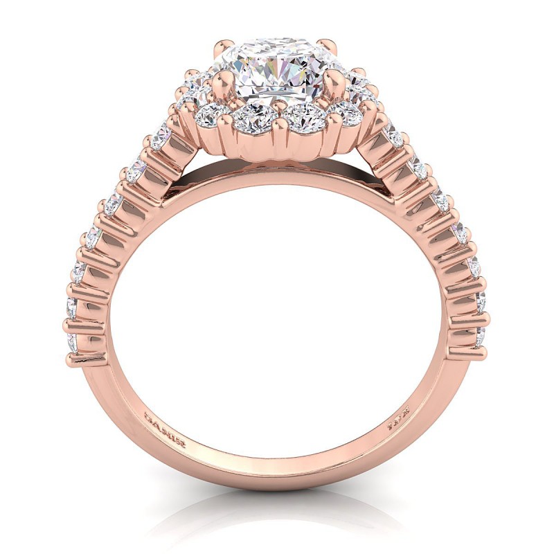Lola Diamond Engagement Ring Round Rose Gold 
