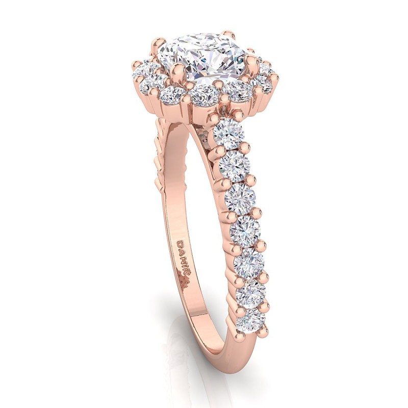 Lola Diamond Engagement Ring Cushion Rose Gold 