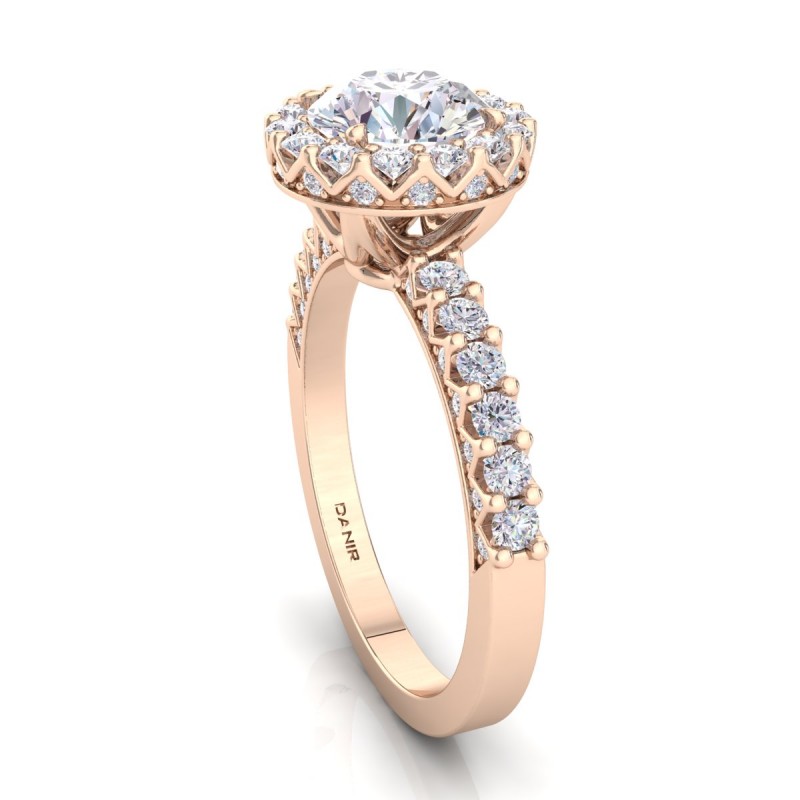 18K ROSE Gold <br> Lucy Diamond Engagement Ring Rose Gold 