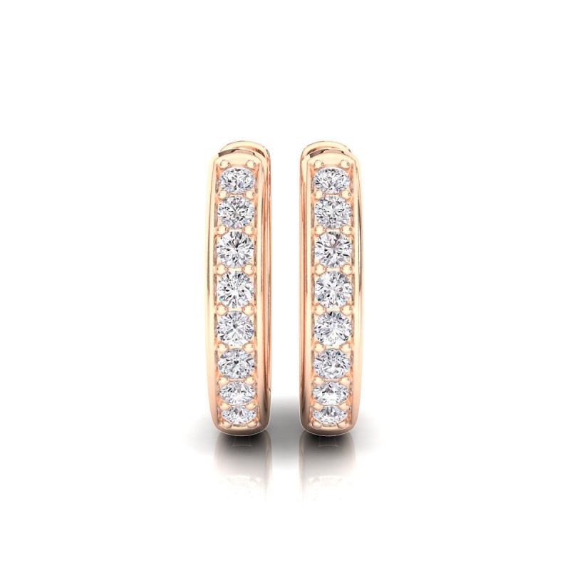 18K Rose Gold Luxe Loop Diamond Earrings