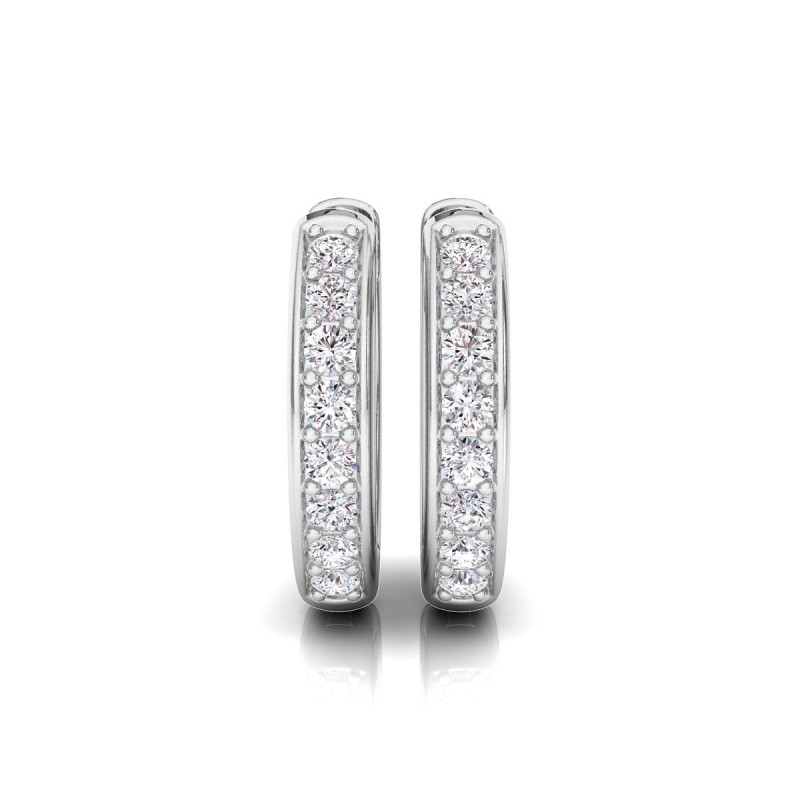18K White Gold Luxe Loop Diamond Earrings