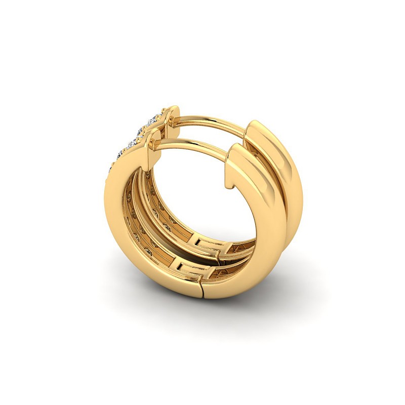 18K Yellow Gold Luxe Loop Diamond Earrings