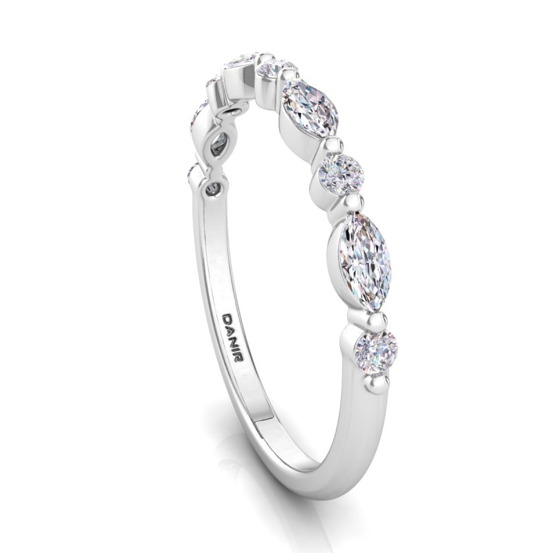18K White Gold <br> 18K White Gold Marquise Diamond Eternity Ring