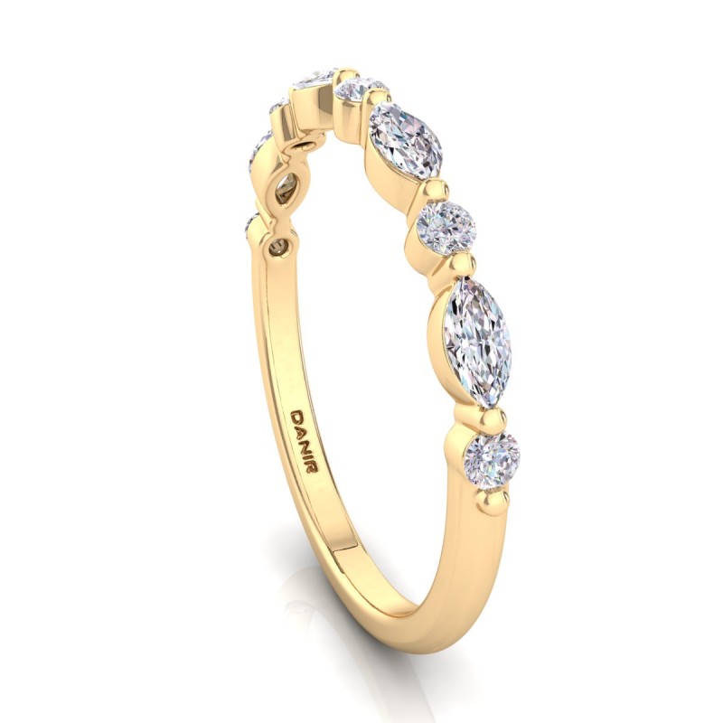 18K Yellow Gold Marquise Diamond Eternity Ring