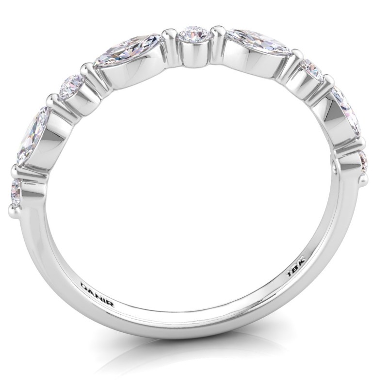 18K White Gold <br> 18K White Gold Marquise Diamond Eternity Ring