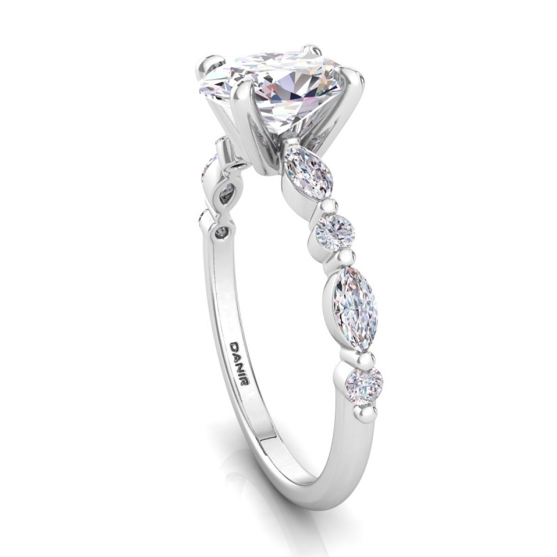 Marquise Diamond Engagement Ring Oval Platinum
