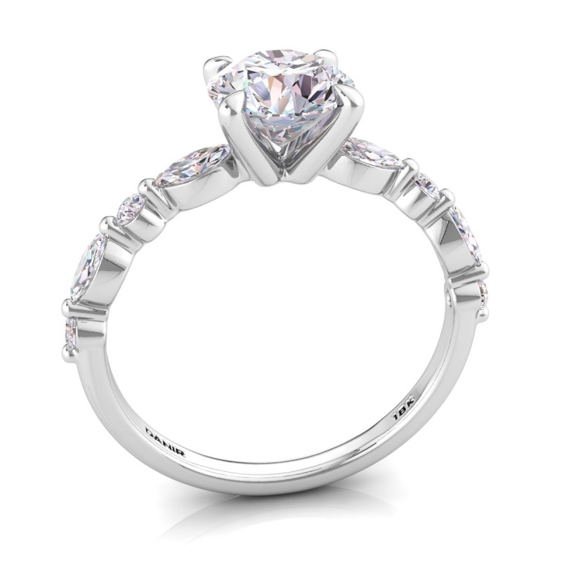 Platinum <br> Marquise Diamond Engagement Ring Oval Platinum
