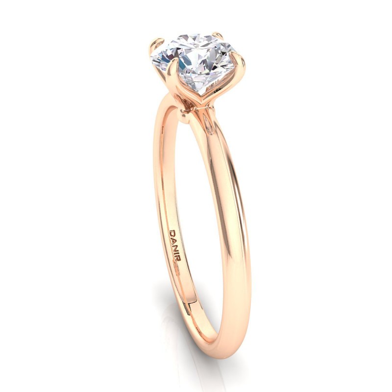 18K ROSE Gold <br> Melodie Engagement Ring Rose Gold Round 