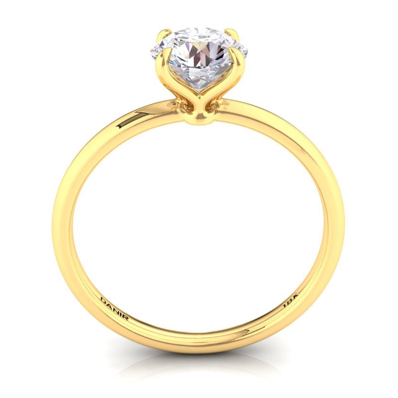 18K Yellow Gold <br> Melodie Engagement Ring Yellow Gold Round