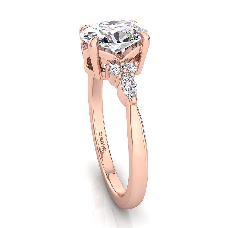 18K ROSE Gold <br> Nadia Diamond Engagement Ring Rose Oval