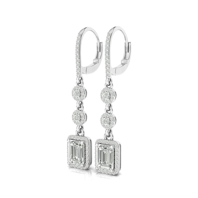 18K White Gold Odelia Drop Diamond Earrings