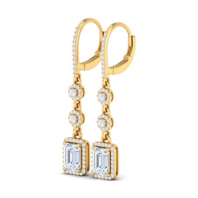 18K Yellow Gold Odelia Drop Diamond Earrings