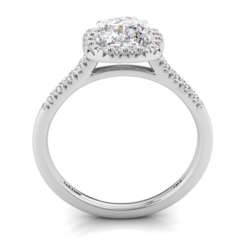 18K White Gold <br> Odyssee Diamond Engagement Ring Cushion White Gold 