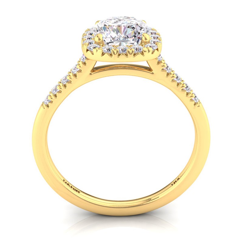 18K Yellow Gold <br> Odyssee Diamond Engagement Ring Cushion Yellow Gold 