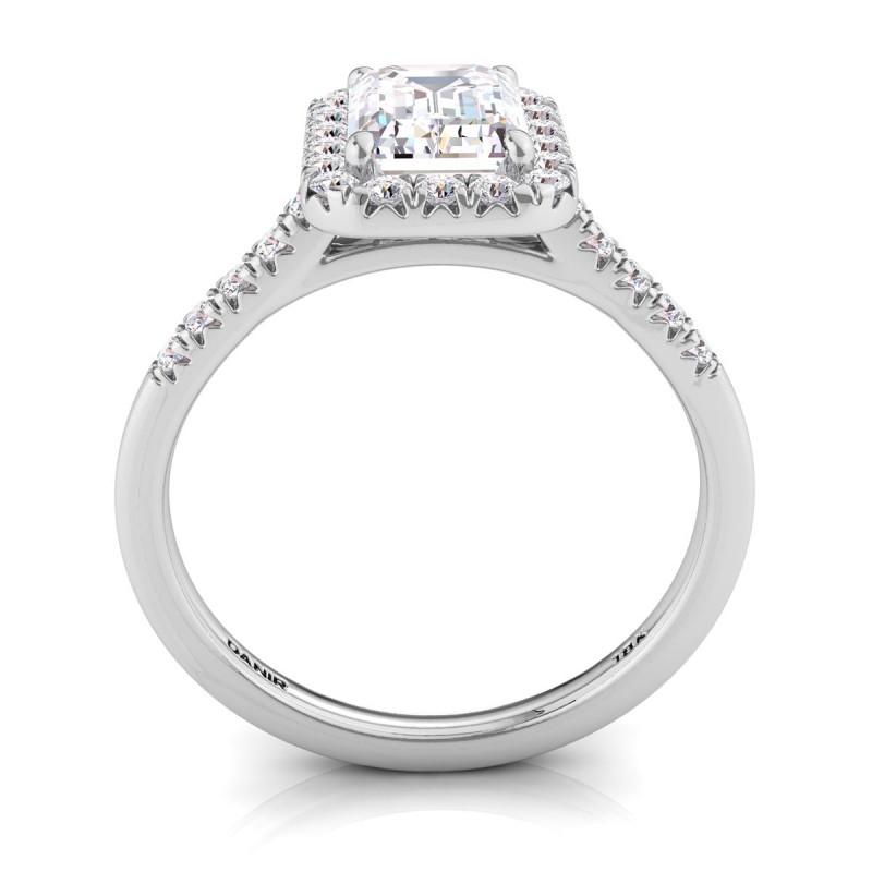 Odyssee Diamond Engagement Ring Emerald White Gold 