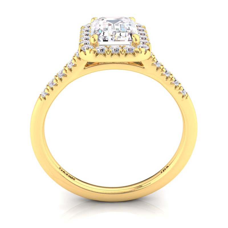 Odyssee Diamond Engagement Ring Emerald Yellow Gold 