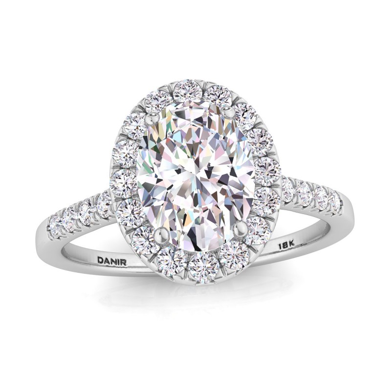 Odyssee Diamond Engagement Ring Oval White Gold 