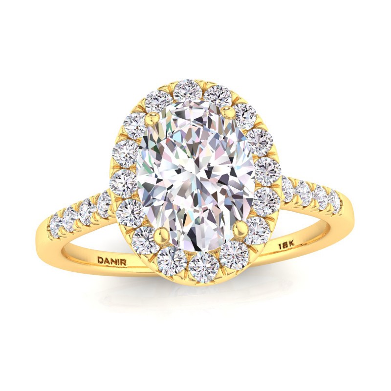 Odyssee Diamond Engagement Ring Oval Yellow Gold 